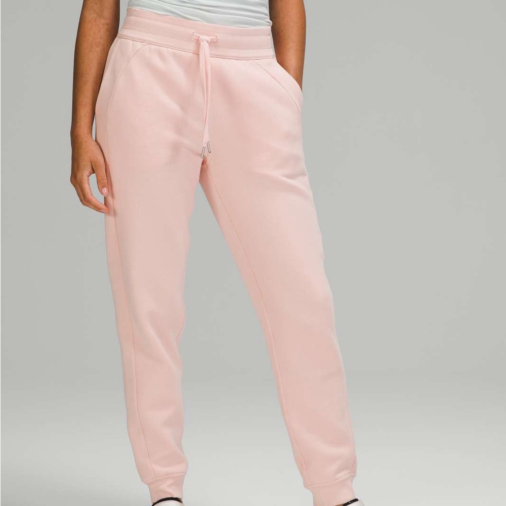 Lululemon High Rise Scuba Joggers Full Length Pink Mist Size 6